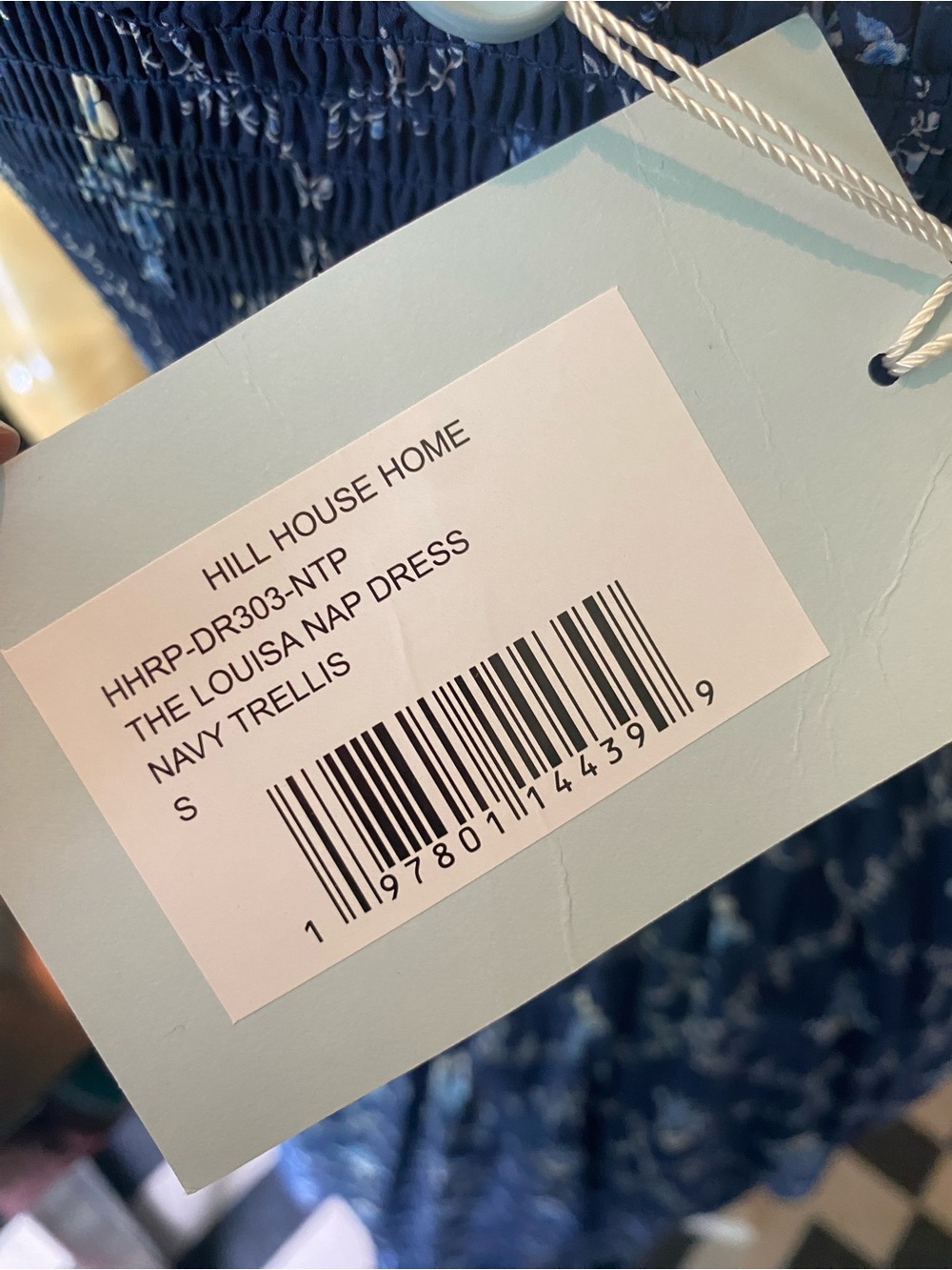 NWT Hill House Home Louisa Nap Dress Navy Trellis - Picture 7 of 11